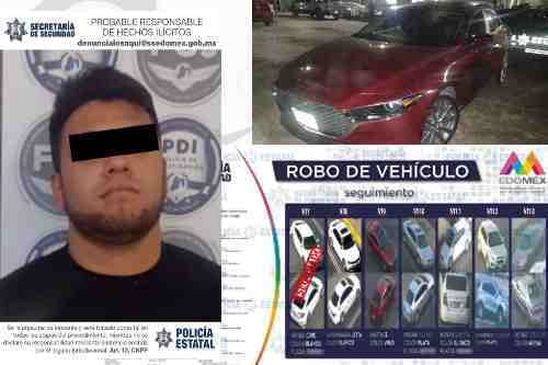 Detienen auto en Ecatepec, relacionado con 34 robos a transporte de carga en 6 municipios del Edomex